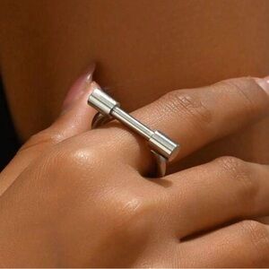 Western Horseshoe Style Ring Silver Bar Ring Cowgirl Style